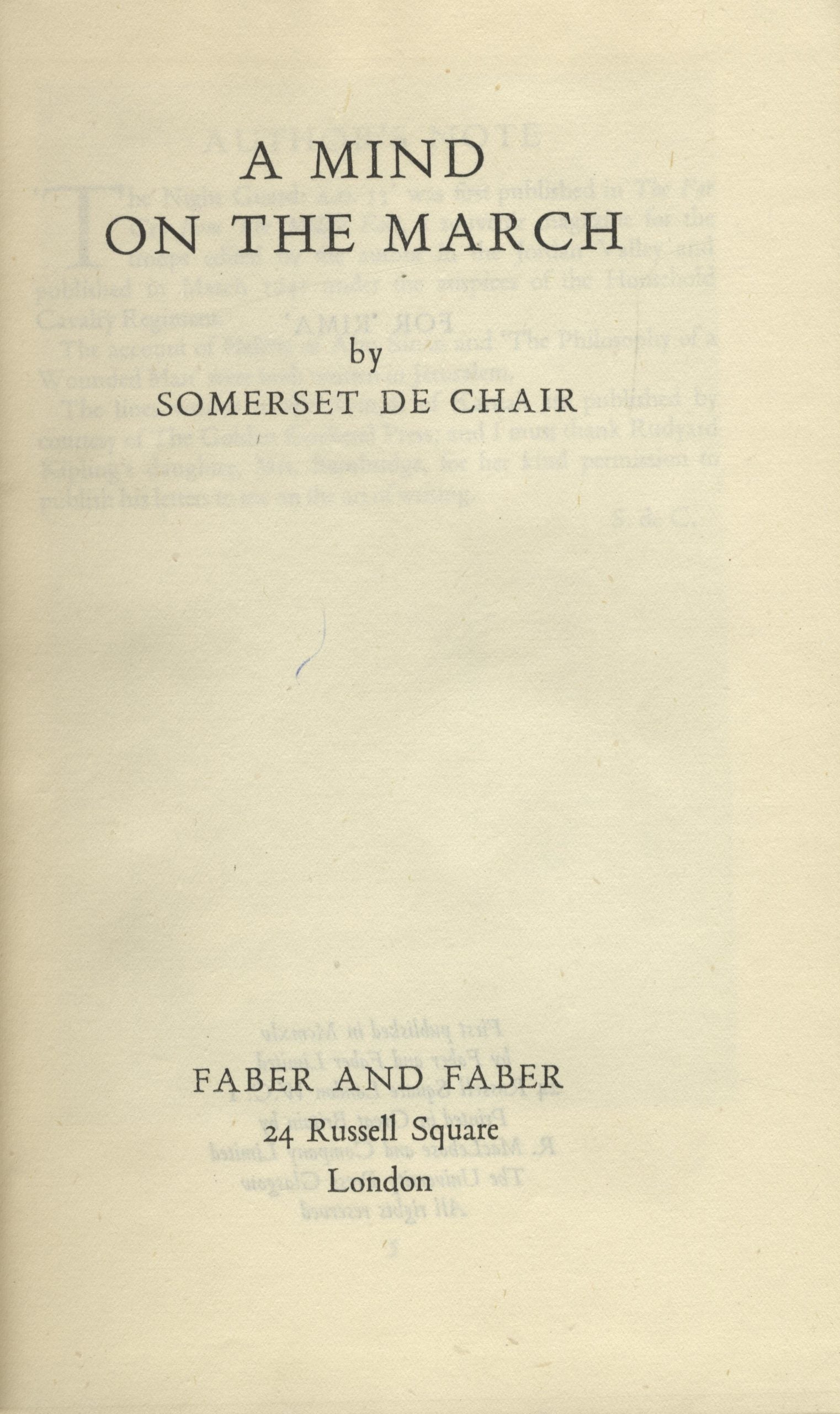 A Mind on The March.