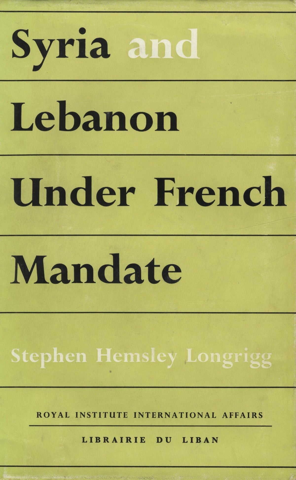 Syria and Lebanon under French Mandate.