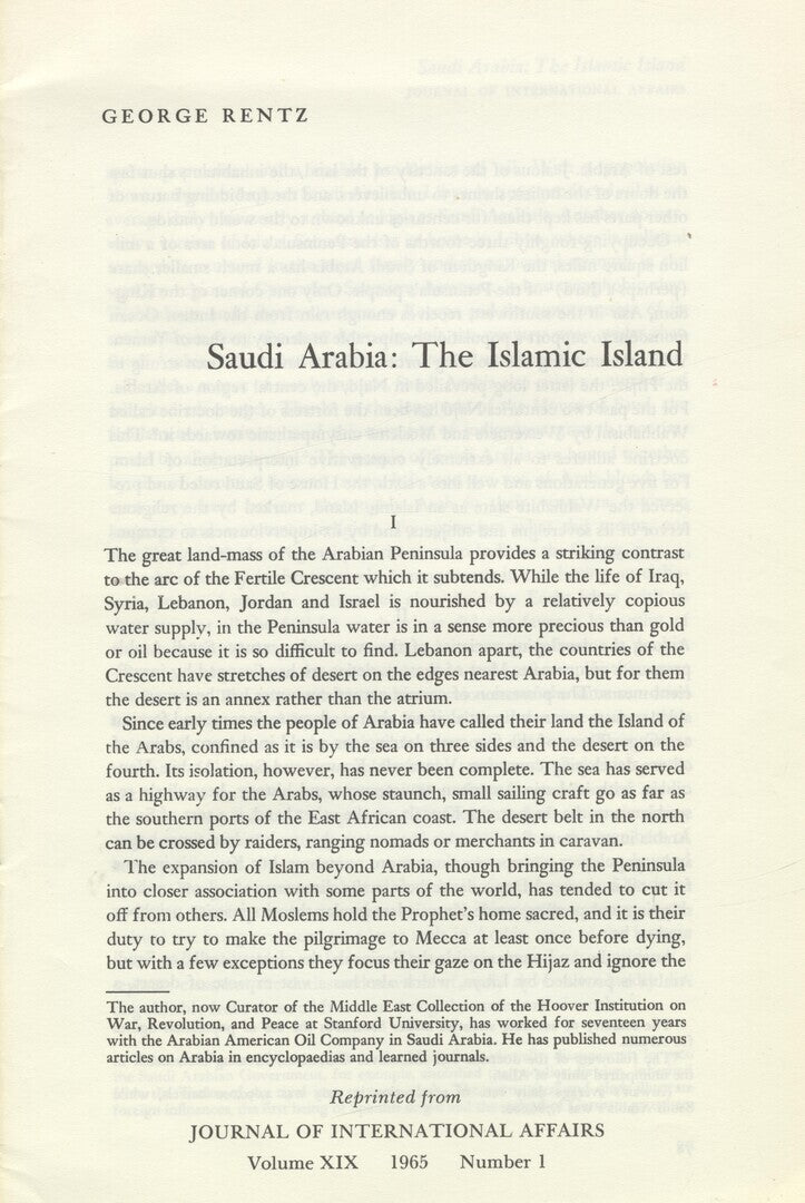 Saudi Arabia: The Islamic Island.
