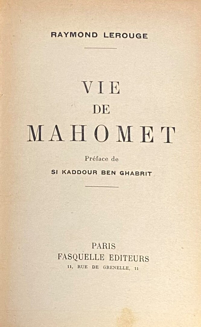 Vie de Mahomet.