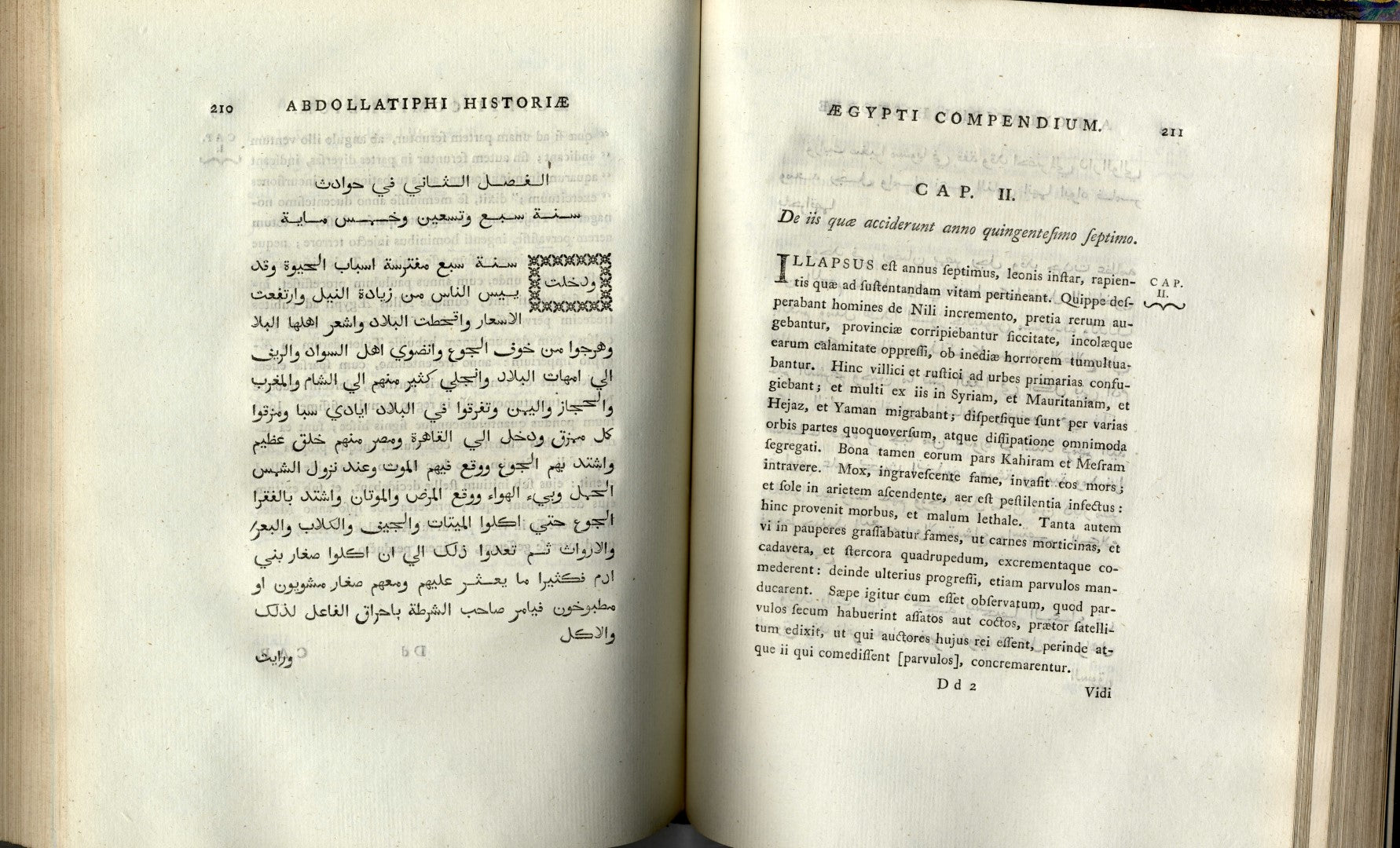 Abdollatiphi Historiae Aegypti Compendium, Arabice Et Latine. Partim ipse vertit, partim a Pocockio versum edendum curavit, notisque illustravit.