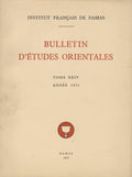 Bulletin d’Etudes Orientales Tome XXIV, Année 1971.