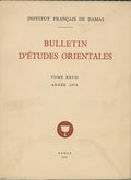 Bulletin d’Études Orientales Tome XXVII, Année 1974.