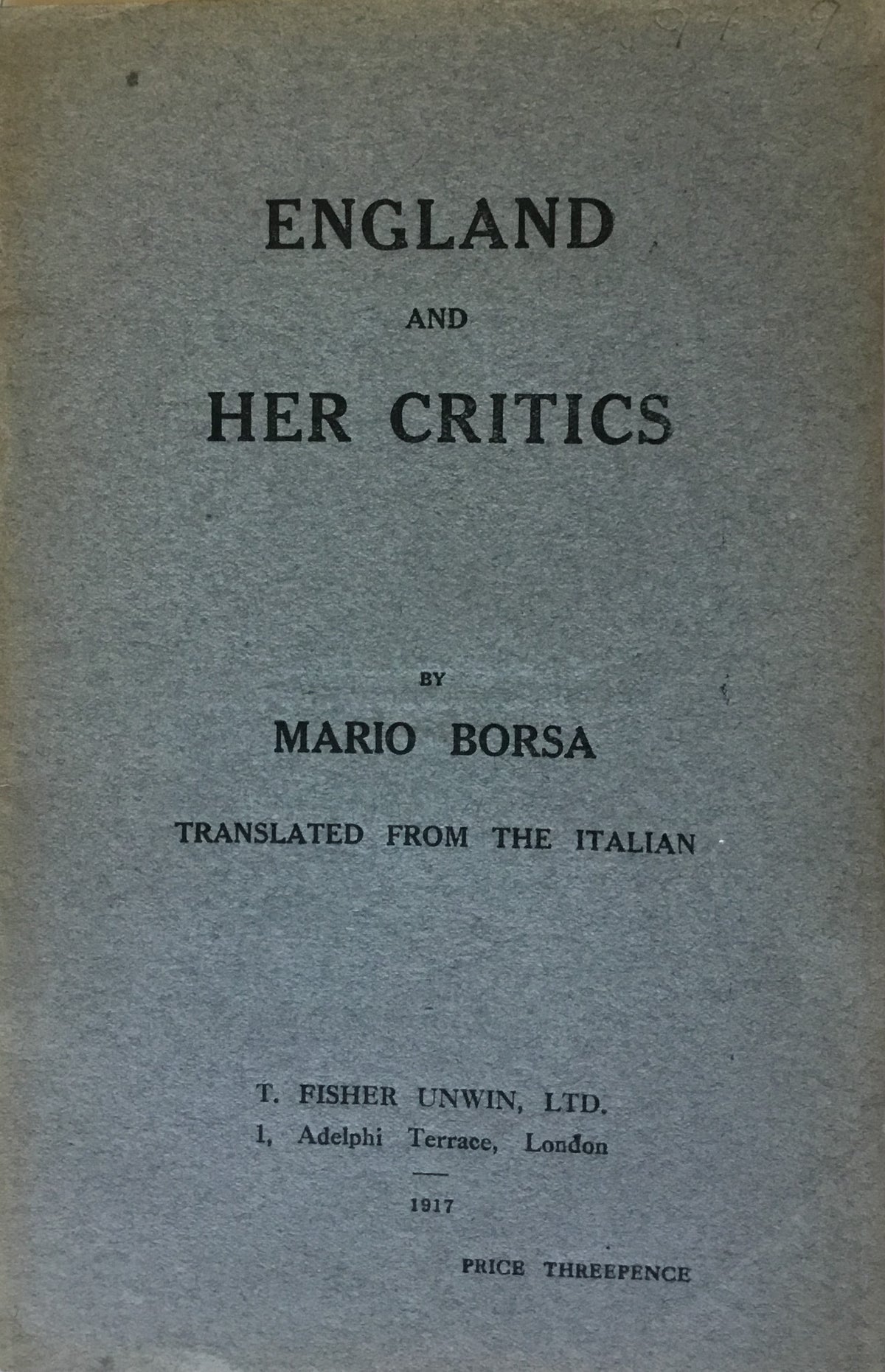 England and her Critics.
