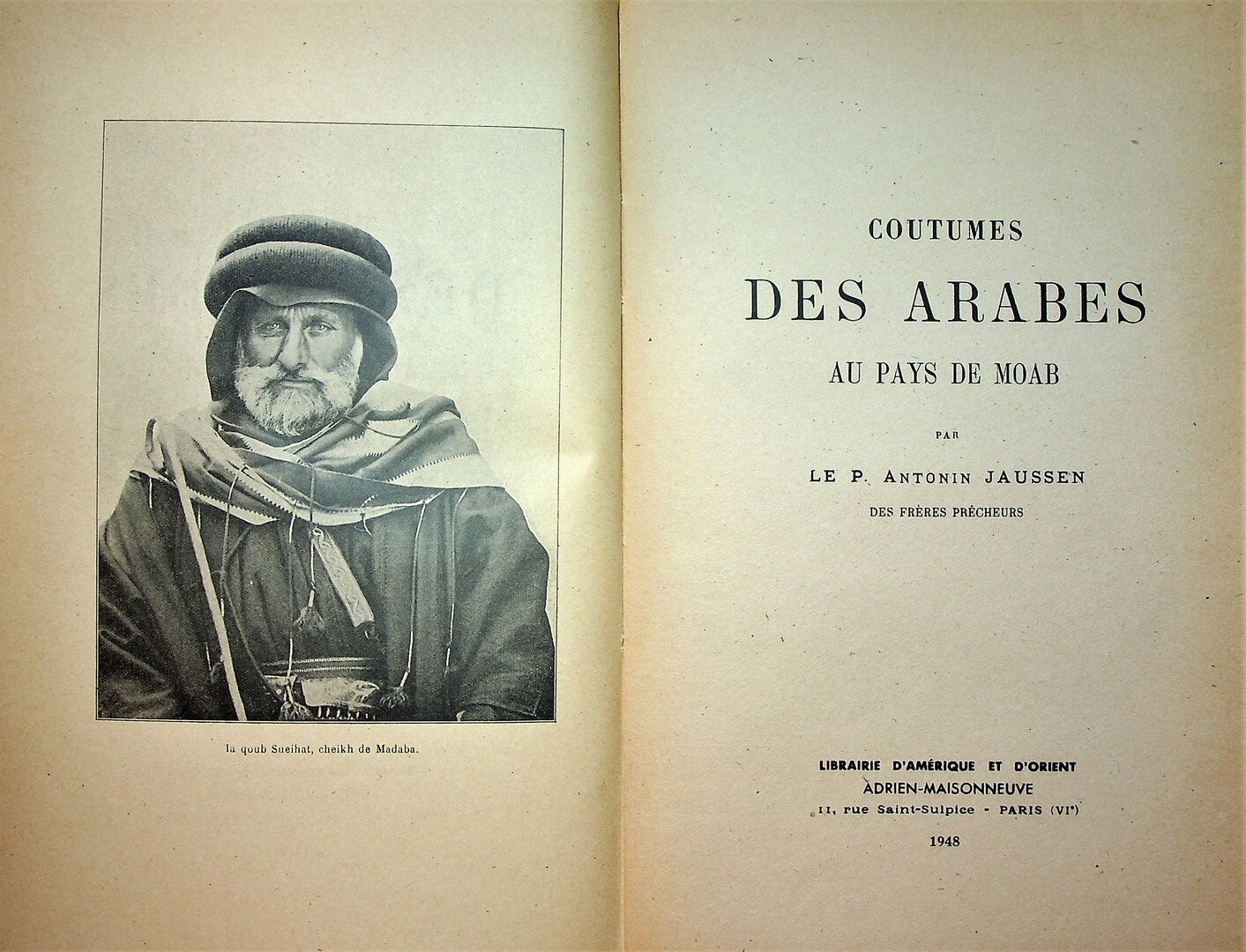 Coutumes des Arabes au Pays de Moab.