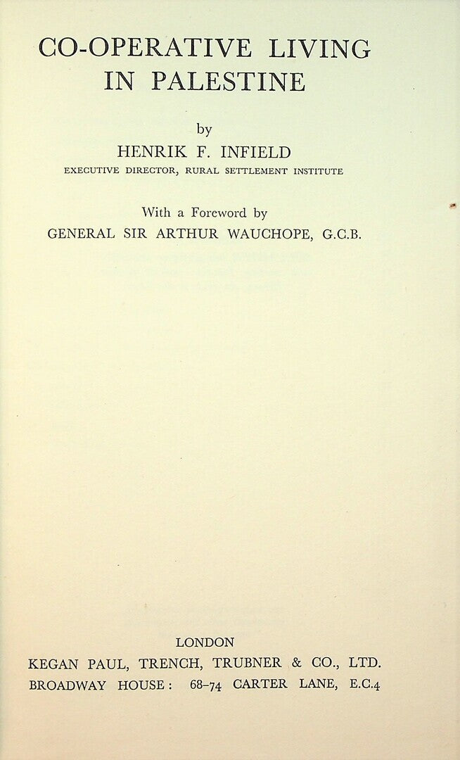 Co-Operative Living in Palestine.