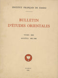 Bulletin d’Etudes Orientales Tome XIX, Années 1965-1966.