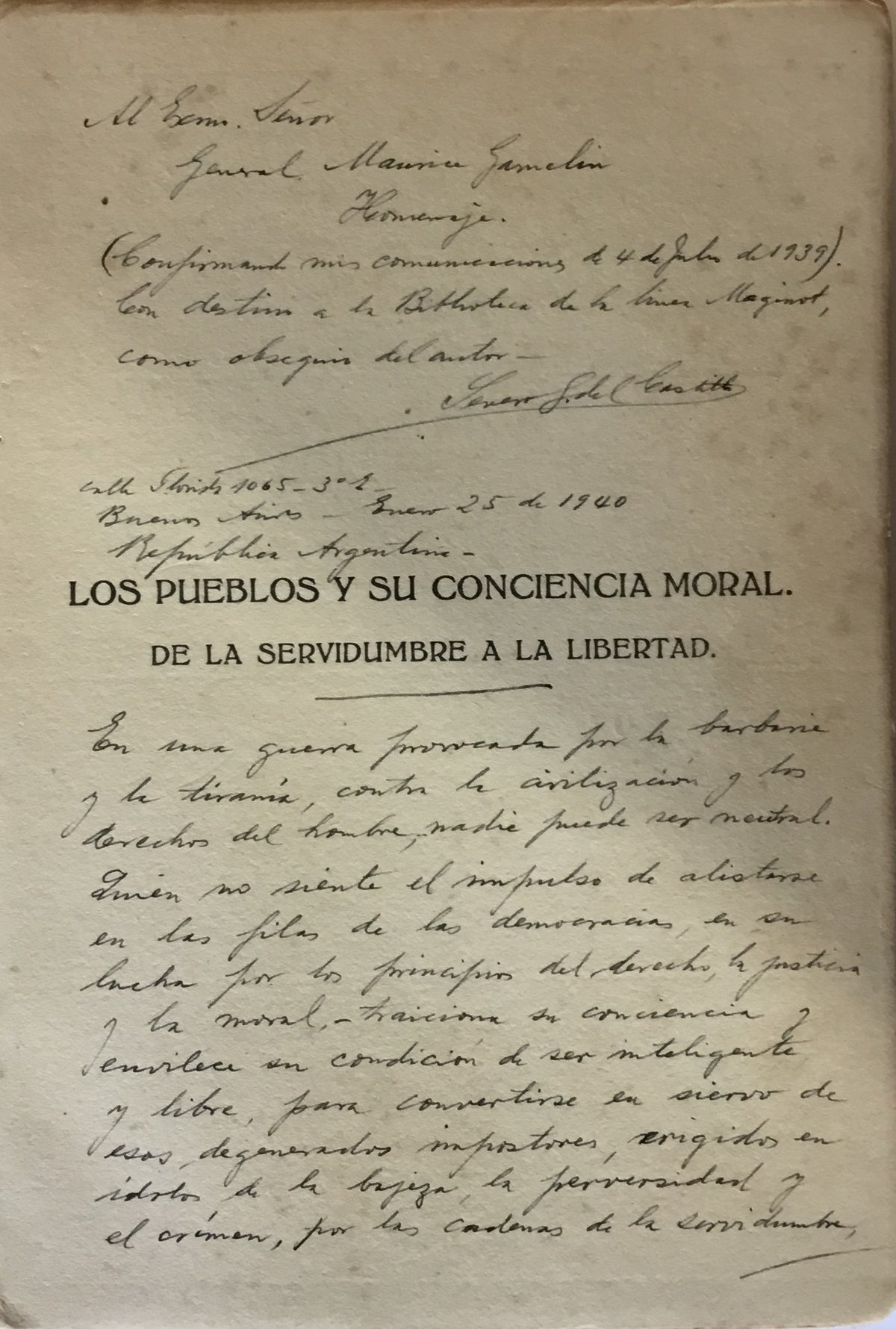 Los Pueblos y su Conciencia Moral. De la servidumbre a la libertad.