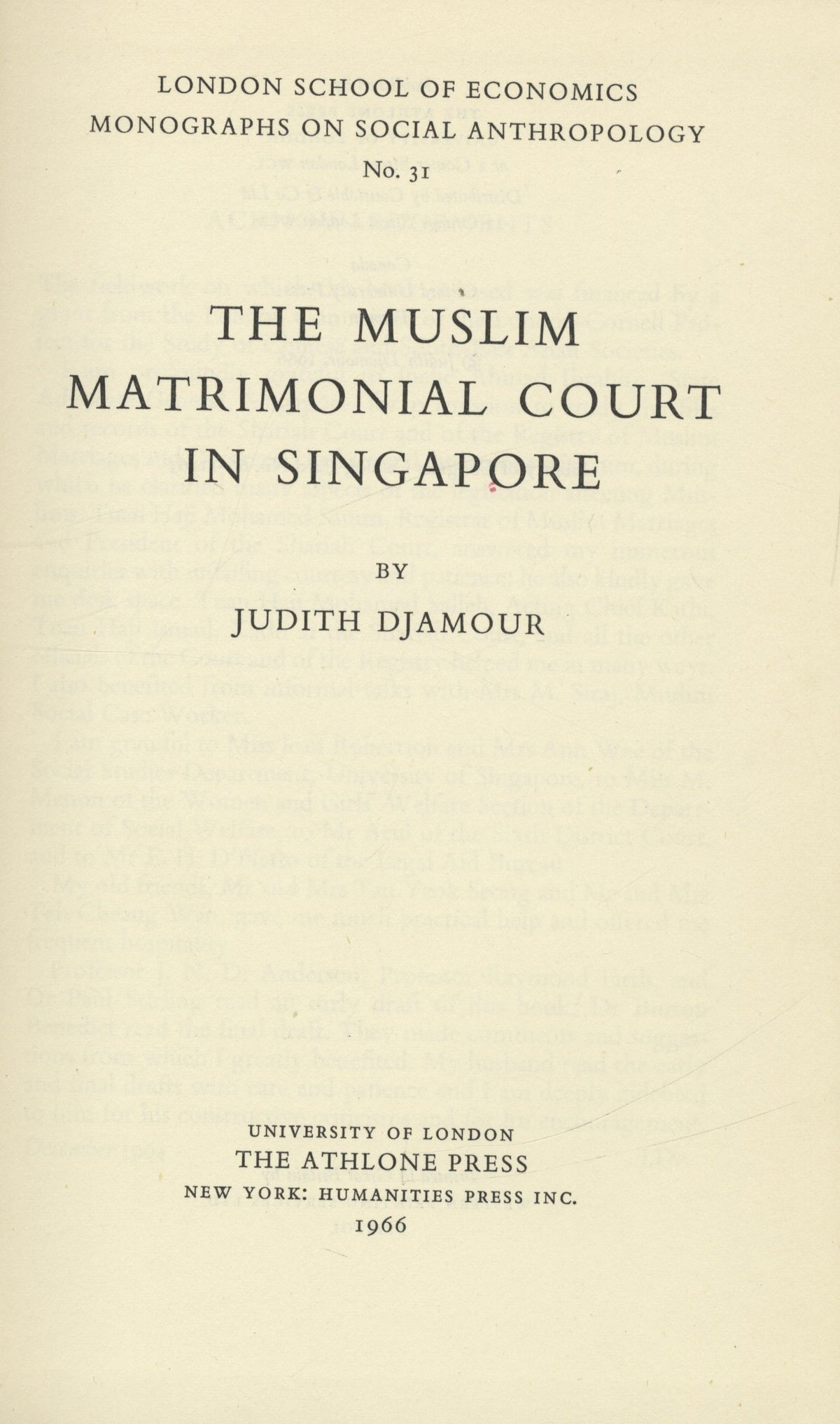 The Muslim Matrimonial Court in Singapore.