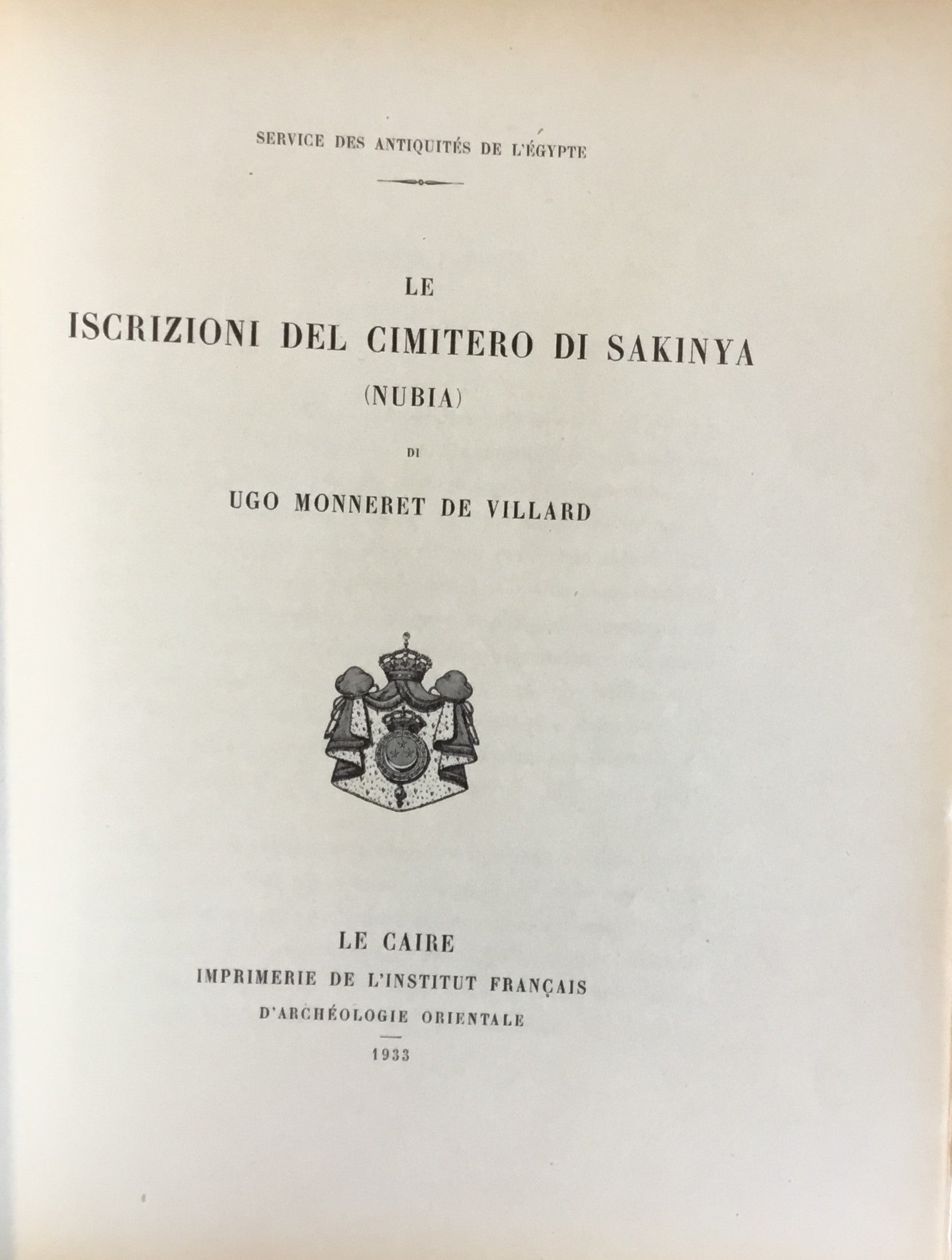 Le Iscrizioni Del Cimitero De Sakinya (Nubia).