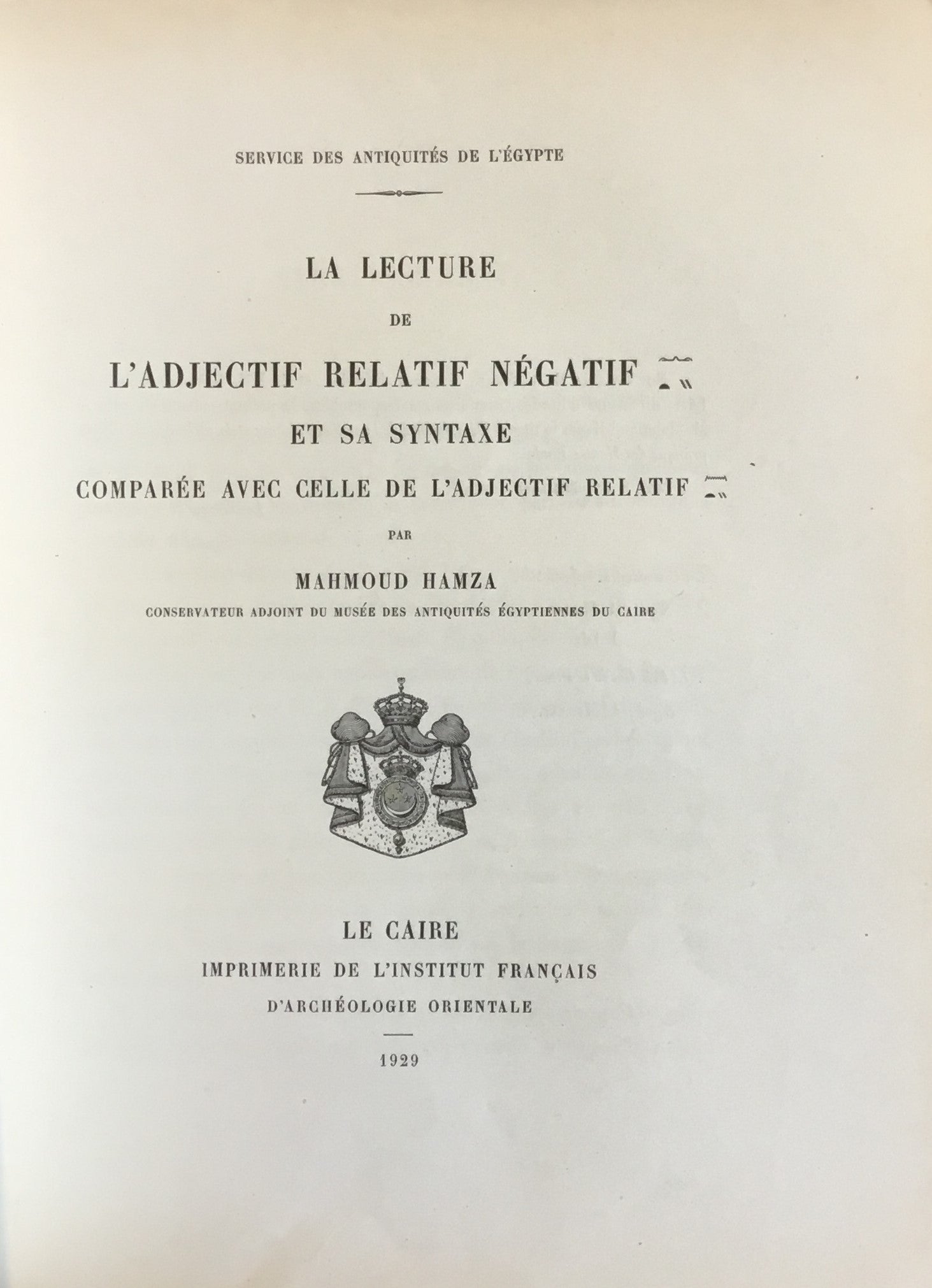La Lecture de L’Adjectif Relatif Negatif et sa Syntaxe Comparee avec celle de L’Adjectif Relatif.