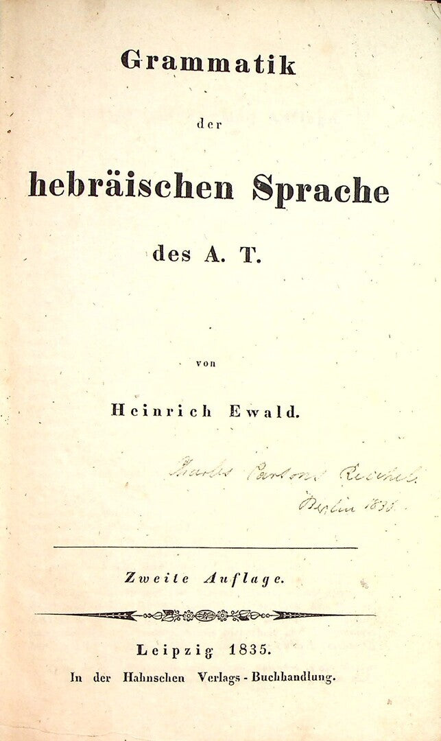 Grammatik der Hebraischen Sprache des A. T.