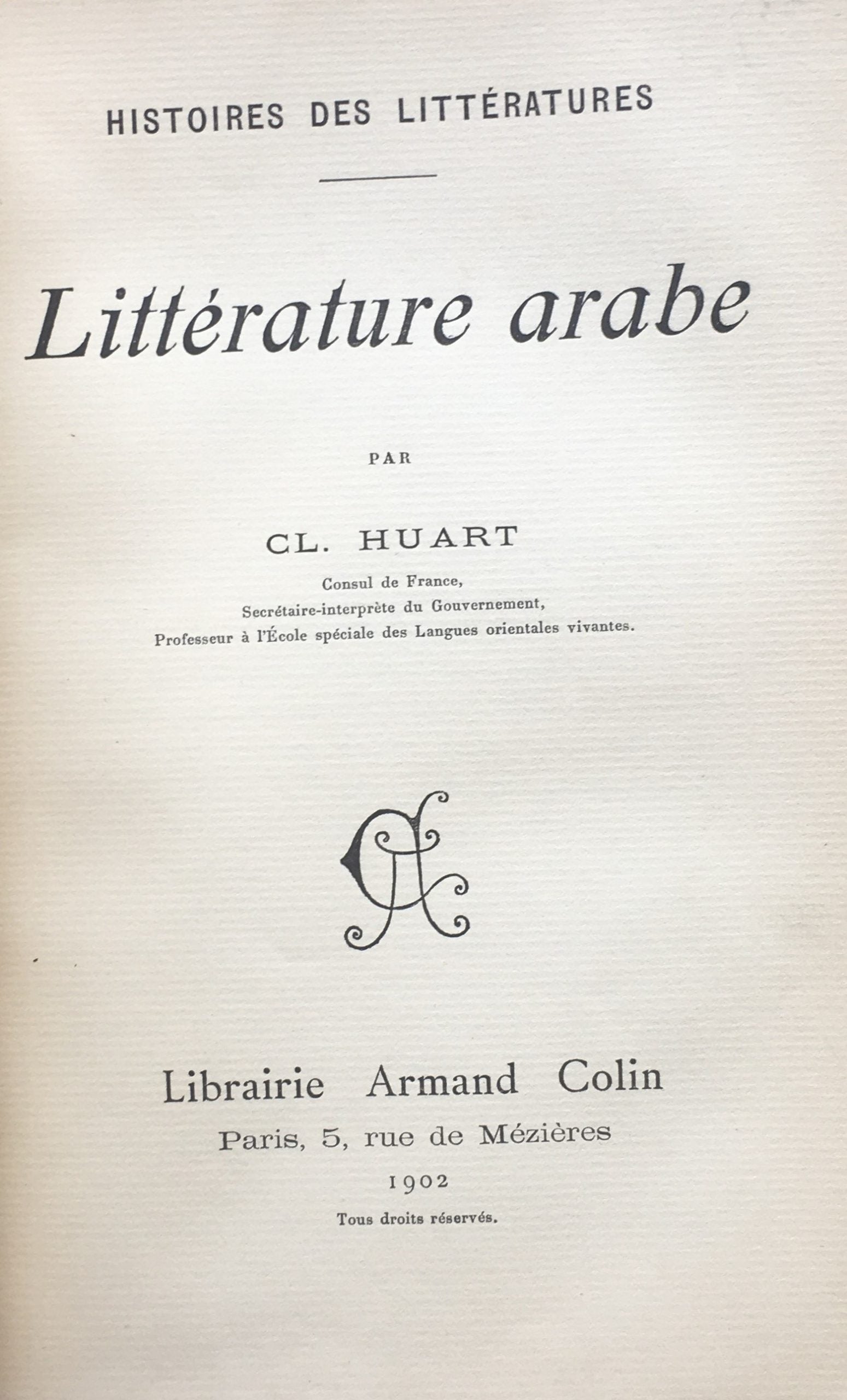 Litterature Arabe.