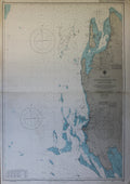 Three Nautical Charts: Zanzibar, East Coast of Aden and Red Sea Eritrean Coast, Massawa,