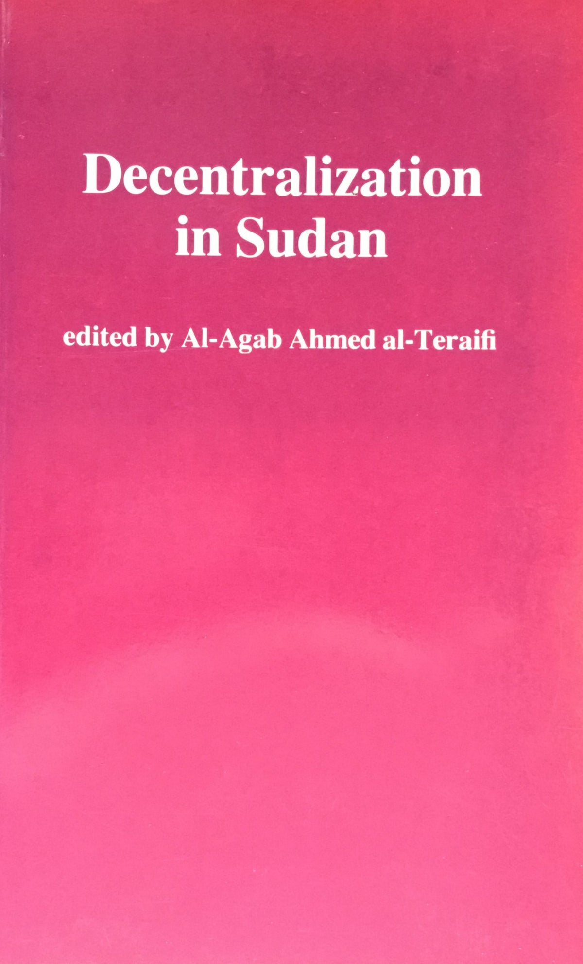 Decentralization in Sudan.