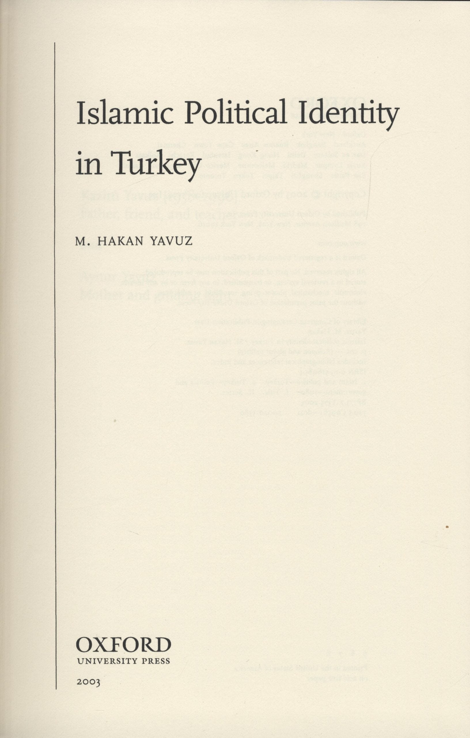 Islamic Political Identity in Turkey.