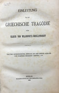 Einleitung in die Griechische Tragodie.