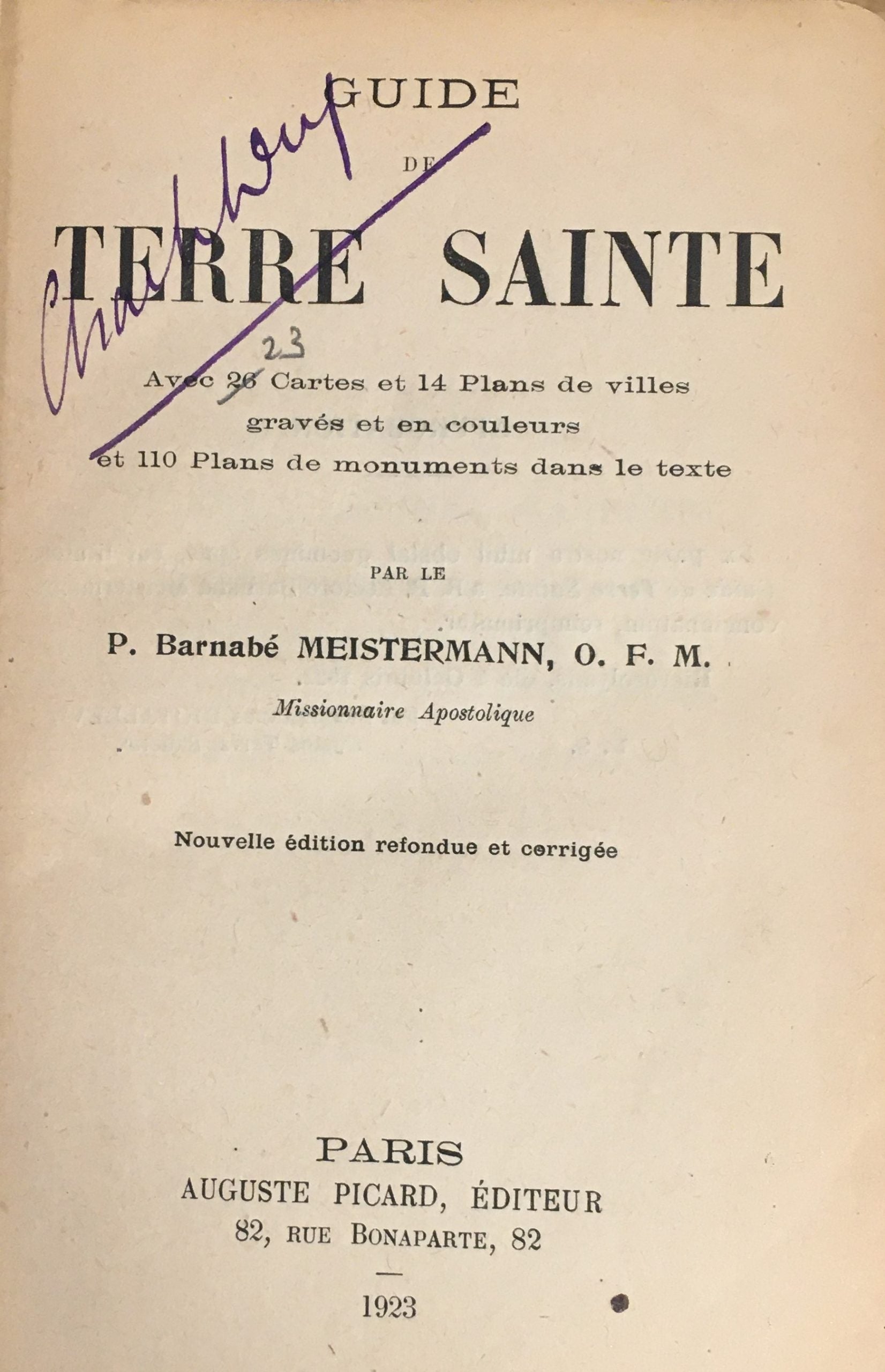 Guide de Terre Sainte.
