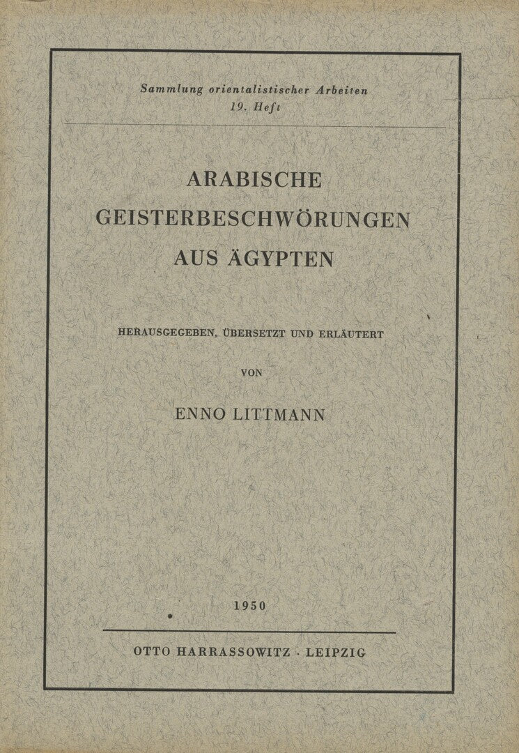 Arabische Geisterbeschworungen aus Agypten.