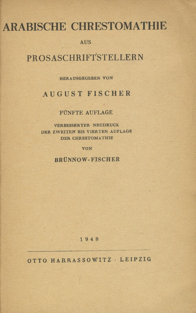Arabische Chrestomathie aus Prosaschriftstellern.