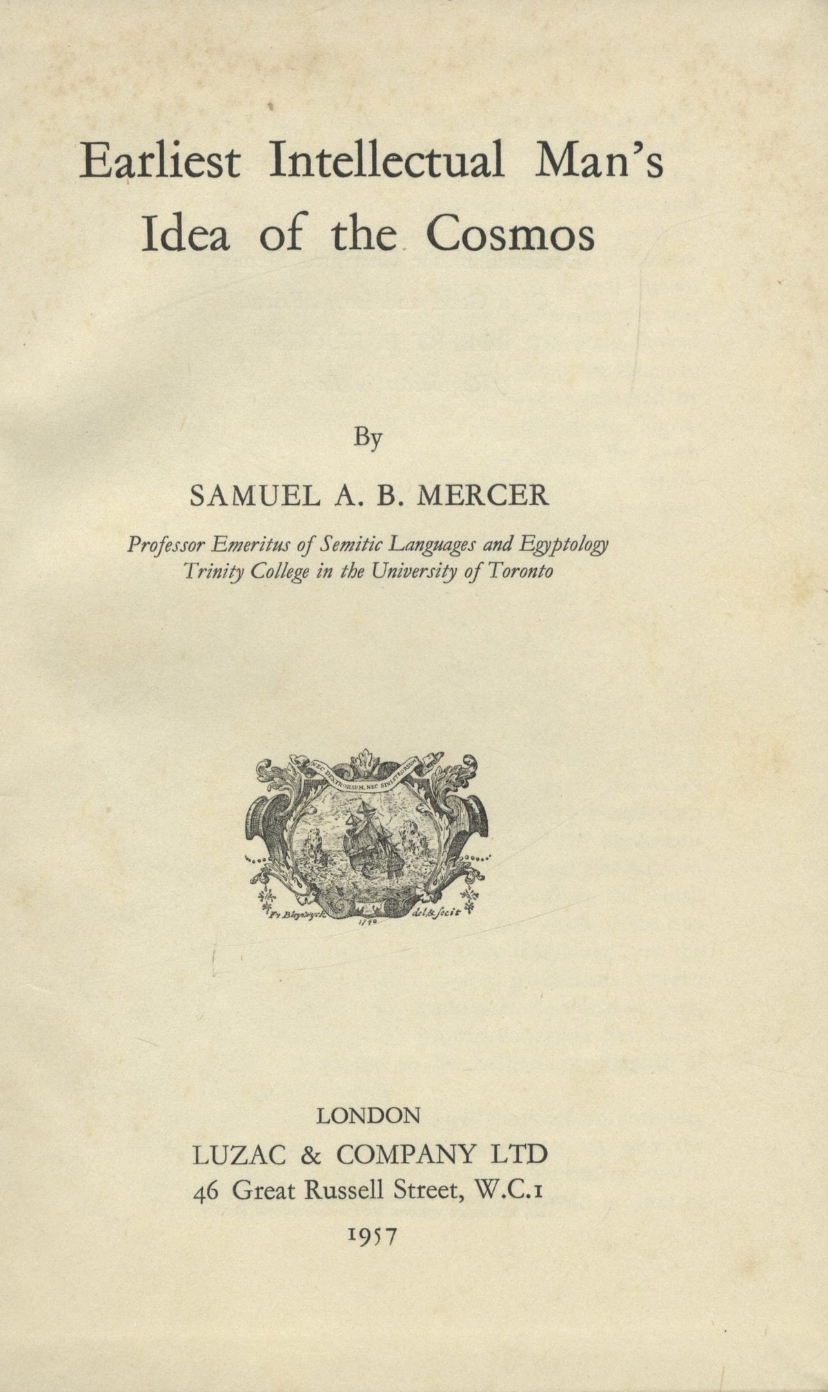 Earliest Intellectual Man’s Idea of The Cosmos.