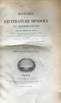 Histoire de la Litterature Hindoui et Hindoustani. TWO VOLUMES.