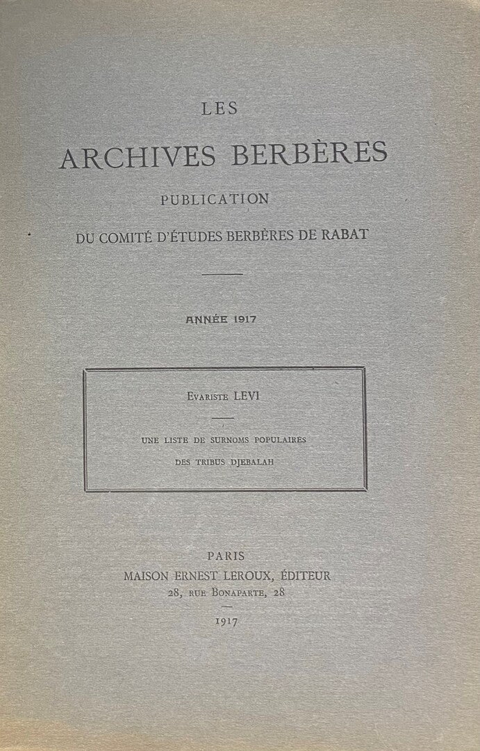 Une Liste de Surnoms Populaires des Tribus Djebalah.