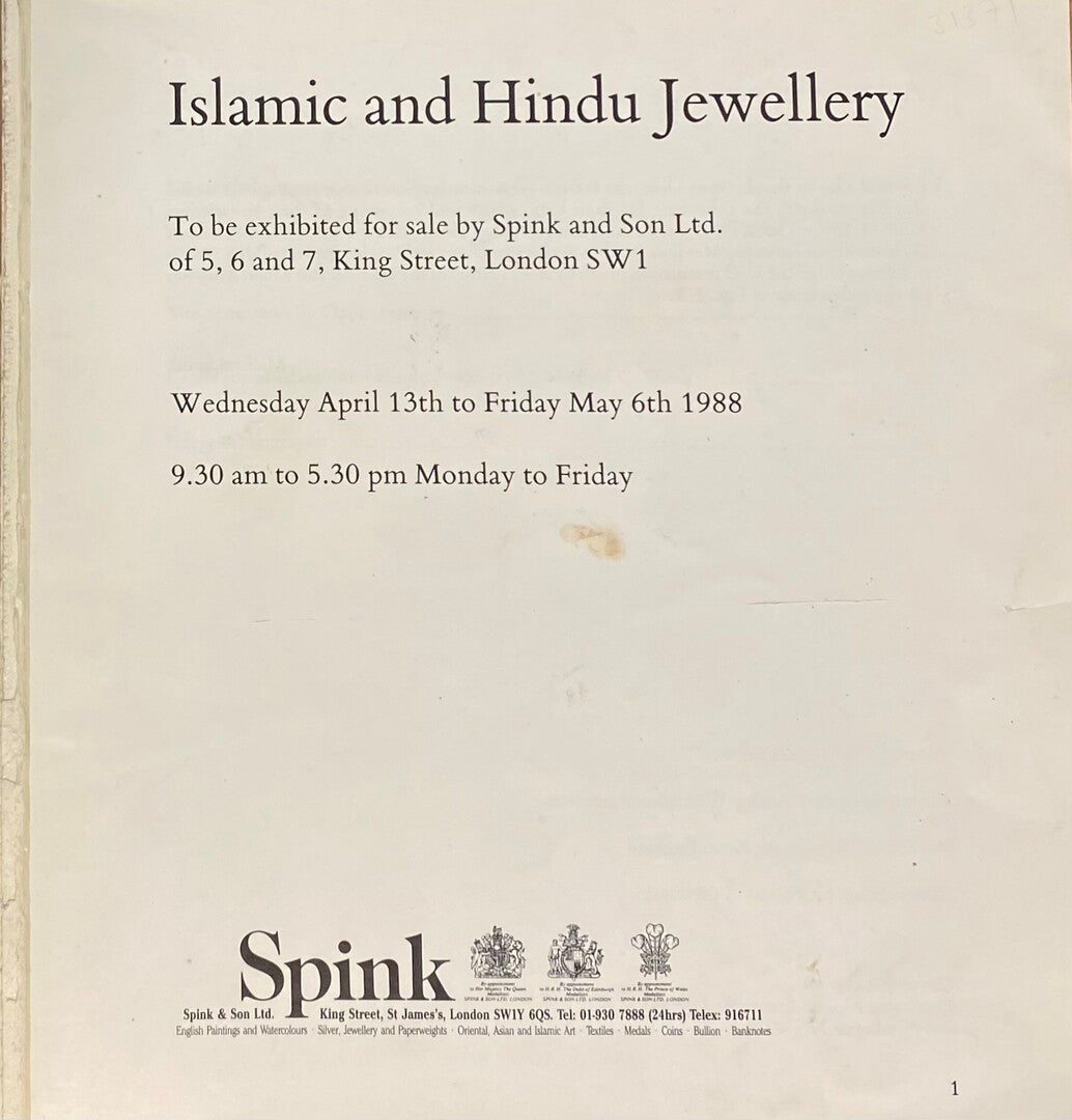 Islamic and Hindu Jewellery.