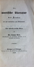 Die Poetische Literatur der Araber vor und Unmittelbar nach Mohammed. Ein Historisch-Kritische Skizze.