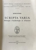 Scripta Varia. Mélanges d'Archéologie et d'Histoire.