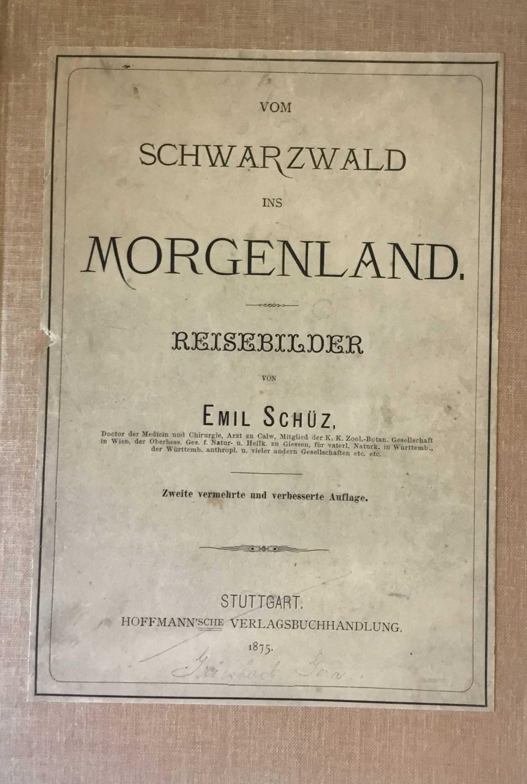 Vom Schwarzwald ins Morgenland. Reisebilder.