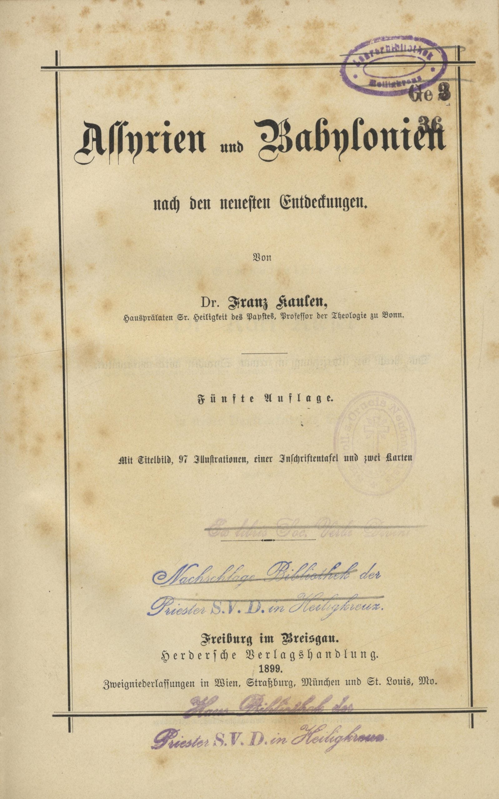 Assyrien und Babylonien nach den neuesten Entdeckungen.