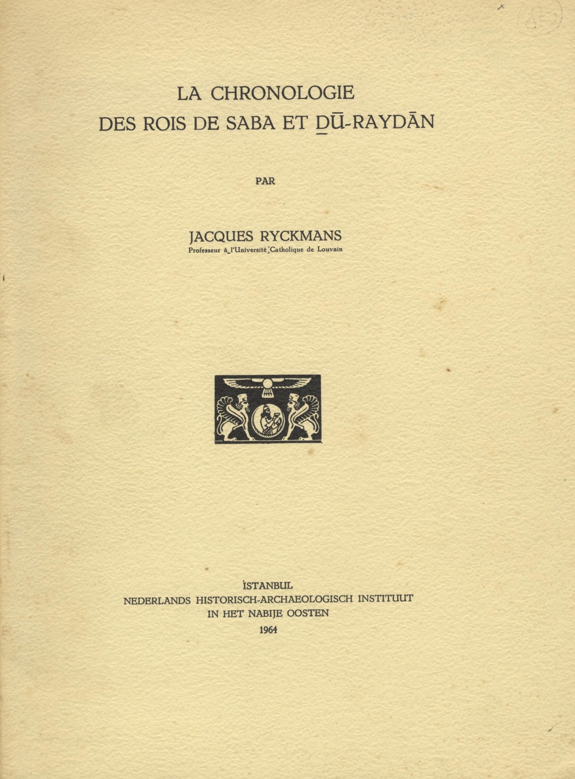 La Chronologie des Rois de Saba et du-Raydan.