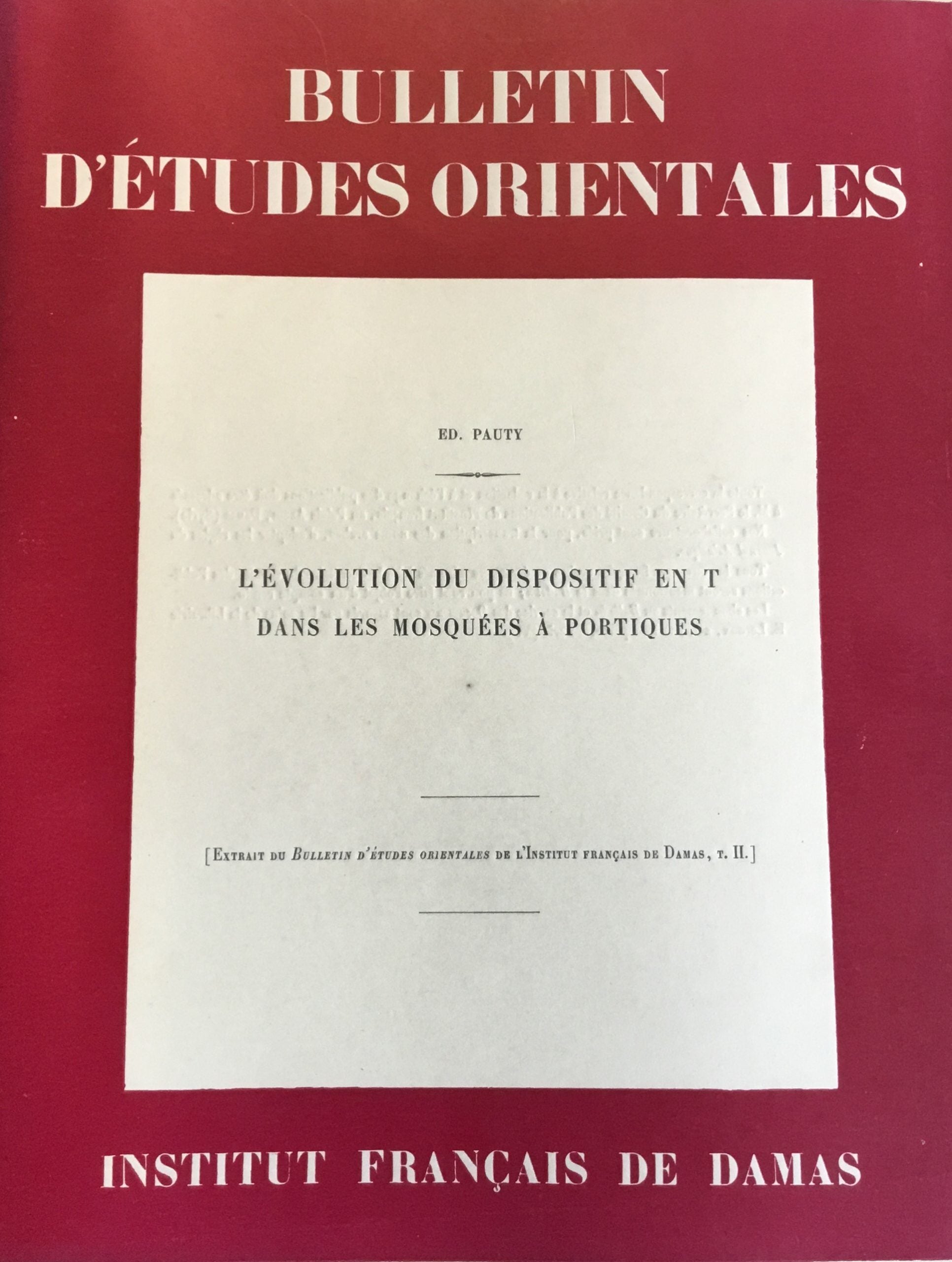 L'Evolution du dispositif en T dans les mosquées à portiques.