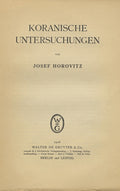 Koranische Untersuchungen.
