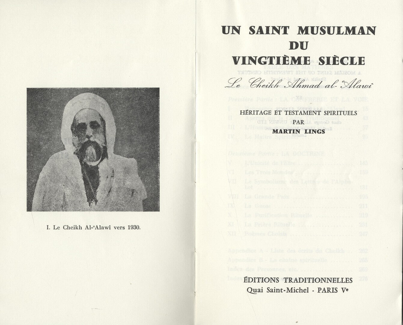 Un Saint Musulman du Vingtieme Siecle. Le Cheikh Ahmad al-Alawi. Heritage et Testament Spirituels.