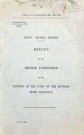 Egypt. Judicial Reform. Report on the British Commission on the Revision of the Codes of the Egyptian Mixed Tribunals.