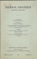 Journal Asiatique Periodique Trimestriel Tome CCLXXXI, 1993.
