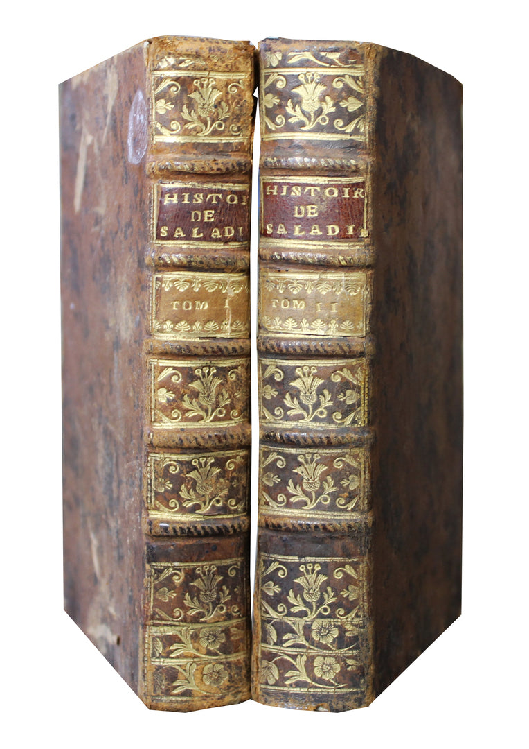 Histoire de Saladin, Sulthan d’Egypte et de Syrie. Avec une introduction, une histoire abrégée de la dynastie des Ayoubites fondée par Saladin, des notes critiques historiques, géographiques, & quelques piéces justificatives. TWO VOLUMES.