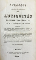 Catalogue Raisonné et Historique des Antiquités Découvertes en Égypte.