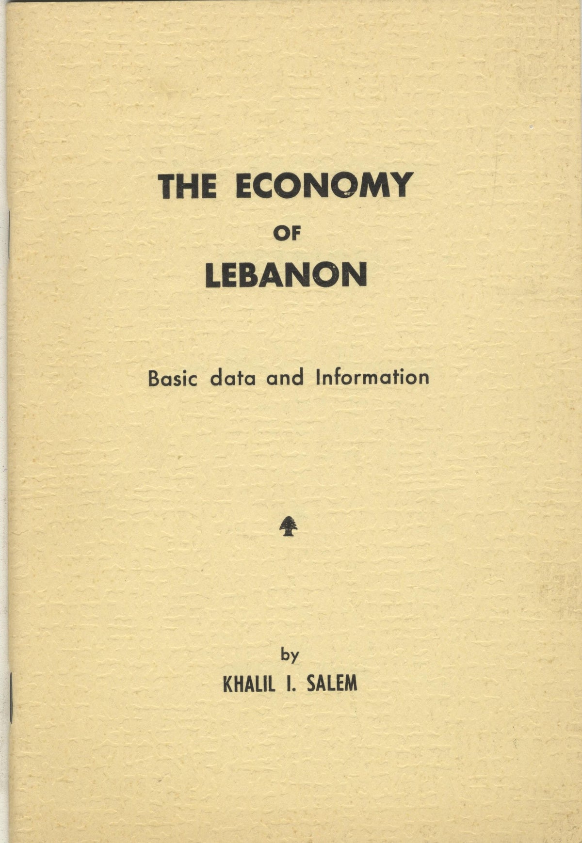 The Economy of Lebanon, Basic Data and Information.