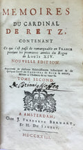 Memoires du Cardinal de Retz, contenant ce qui s'est passé de remarquable en France pendant les premieres années du regne de Louis XIV. VOLUME II ONLY.