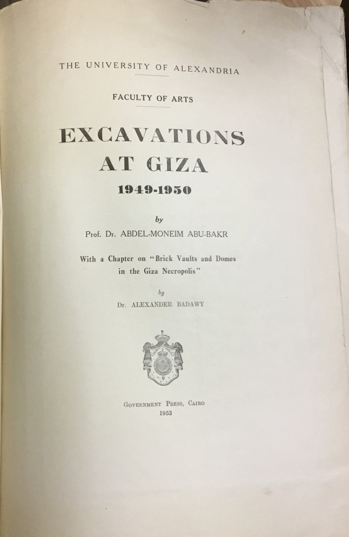 Excavations at Giza 1949-1950.