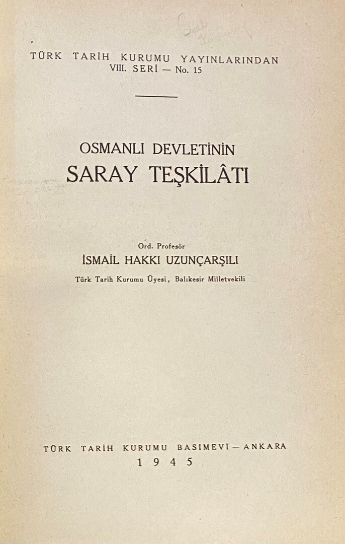 Osmanli Devletinin Saray Teskilati.