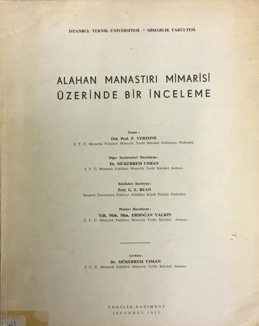 Alahan Manastiri Mimarisi Üzerinde Bir Inceleme.