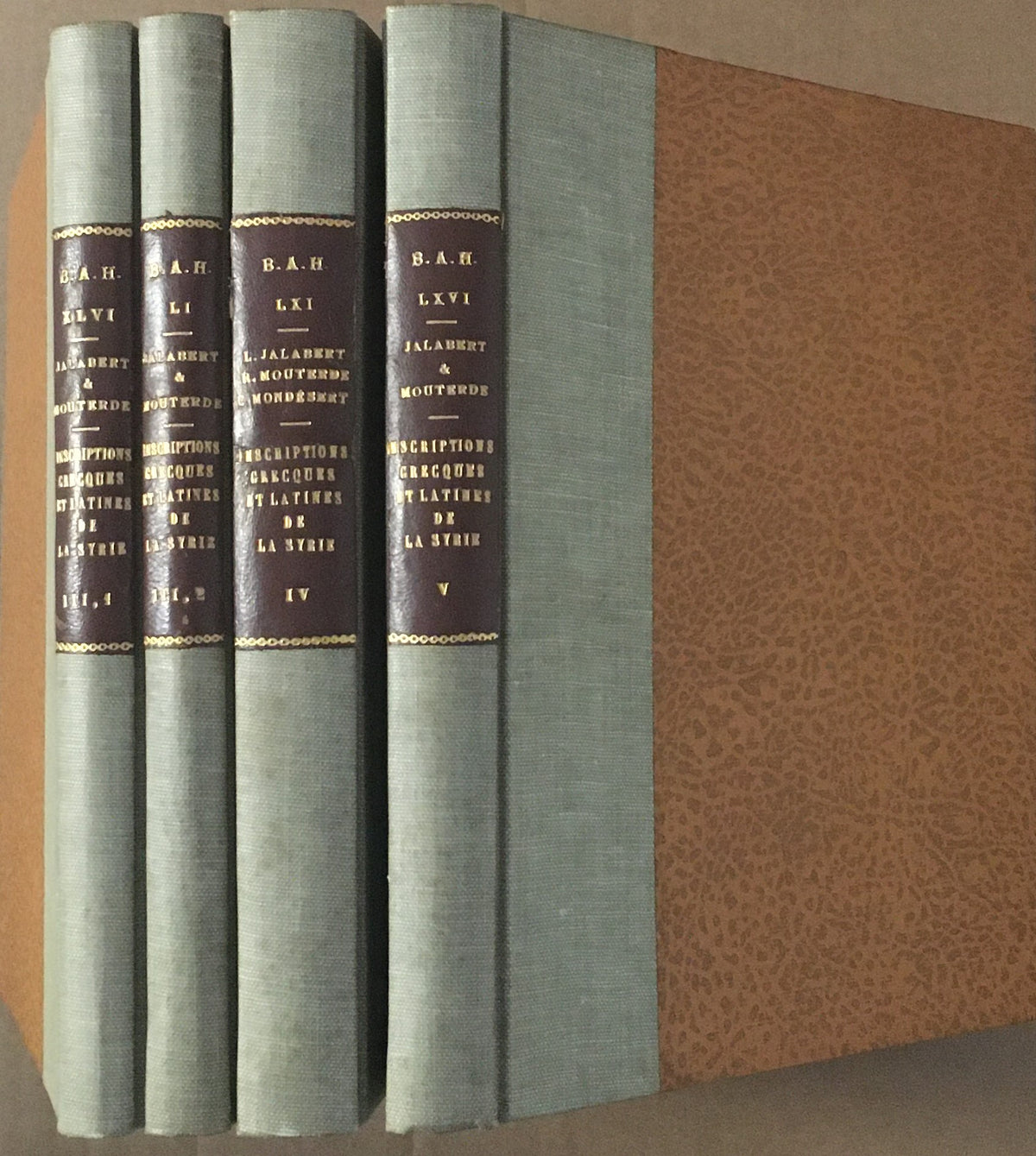 Inscriptions Grecques et Latines de la Syrie. THREE VOLUMES IN FOUR.