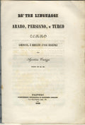 De' tre linguaggi arabo, persiano e turco Cenno.