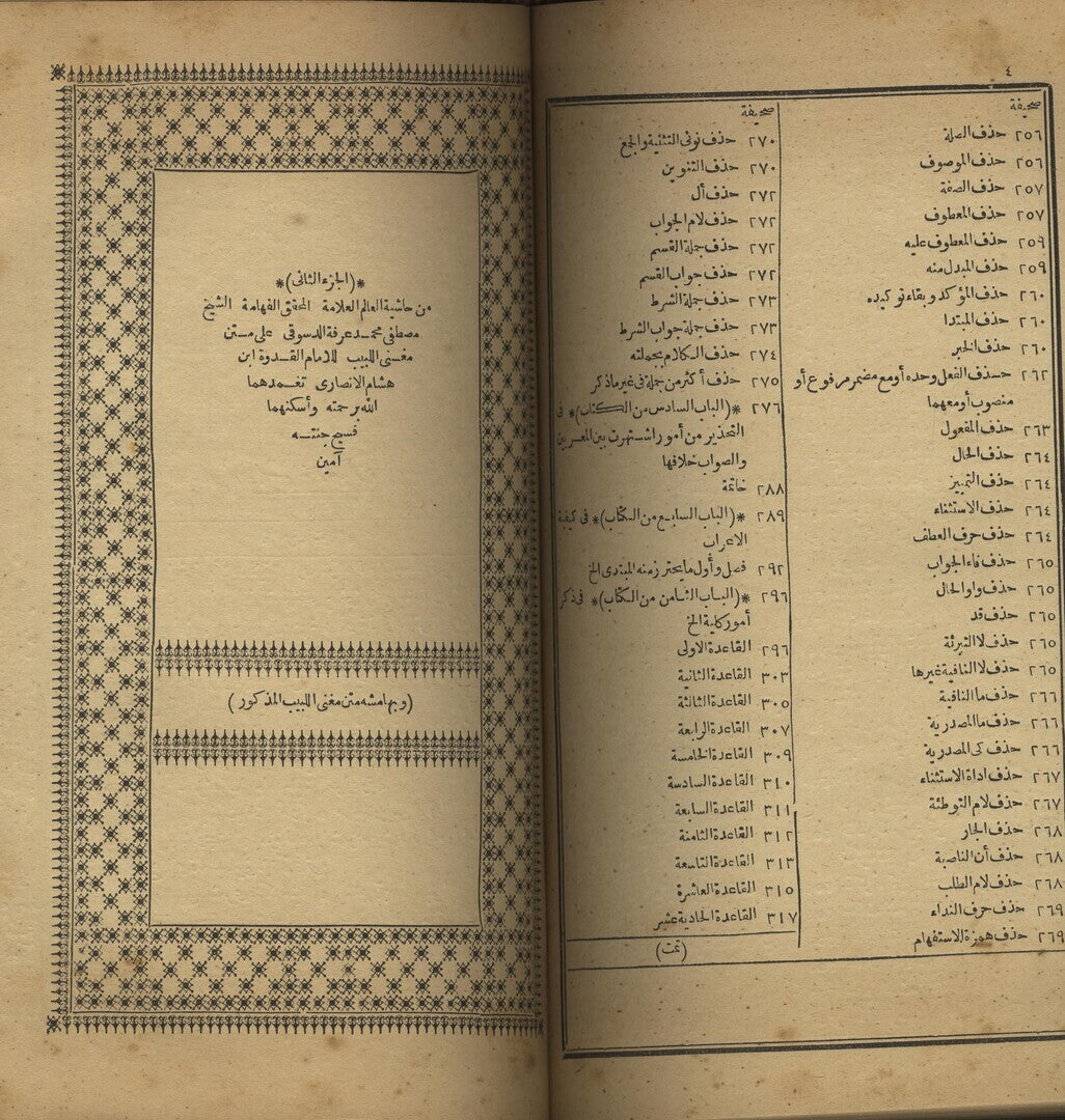 Hashiyat al-Dasuqi ‘ala Mughni al-Labib lill Imam Ibn Hisham al-’Ansari. TWO VOLUMES IN ONE.