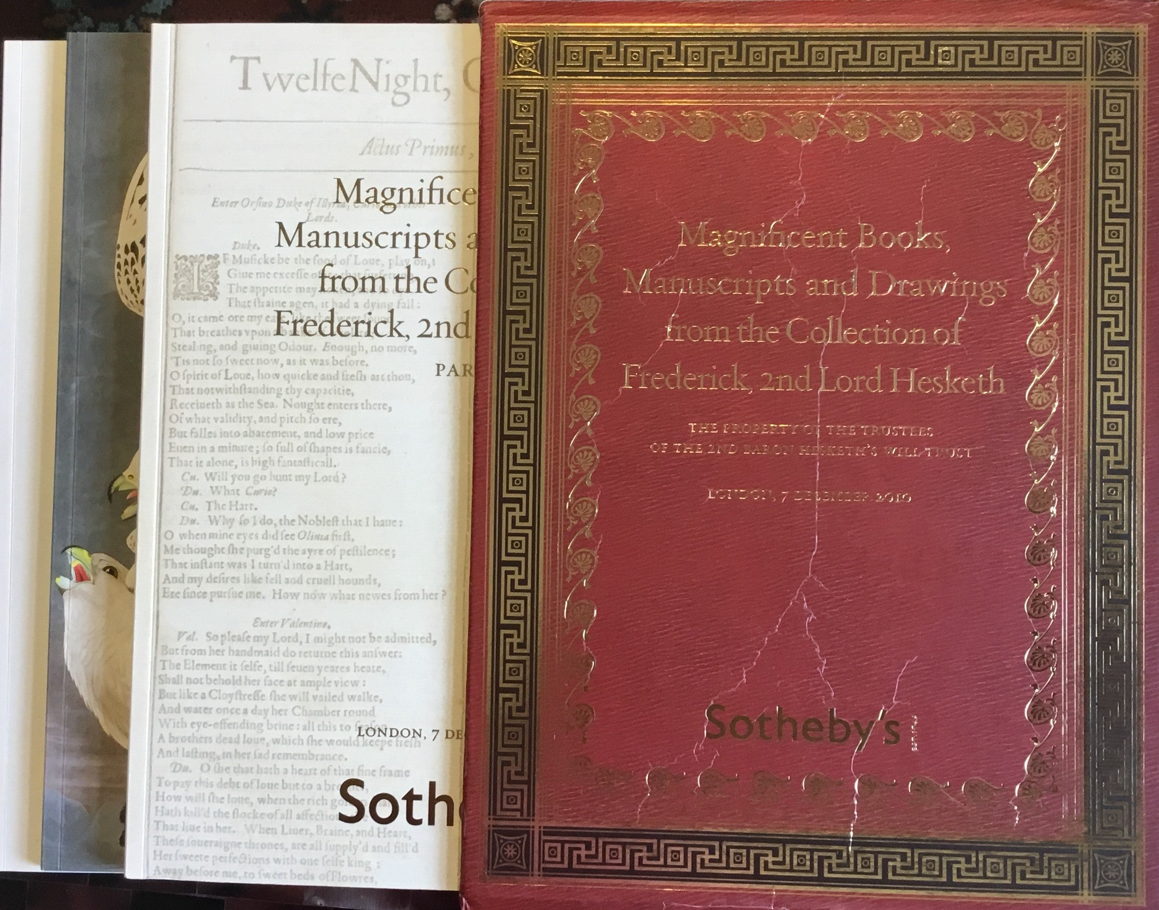 Magnificent Books, Manuscripts and Drawings from the Collection of Frederick, 2nd Lord Heskith. THREE PARTS IN A SLIP CASE.