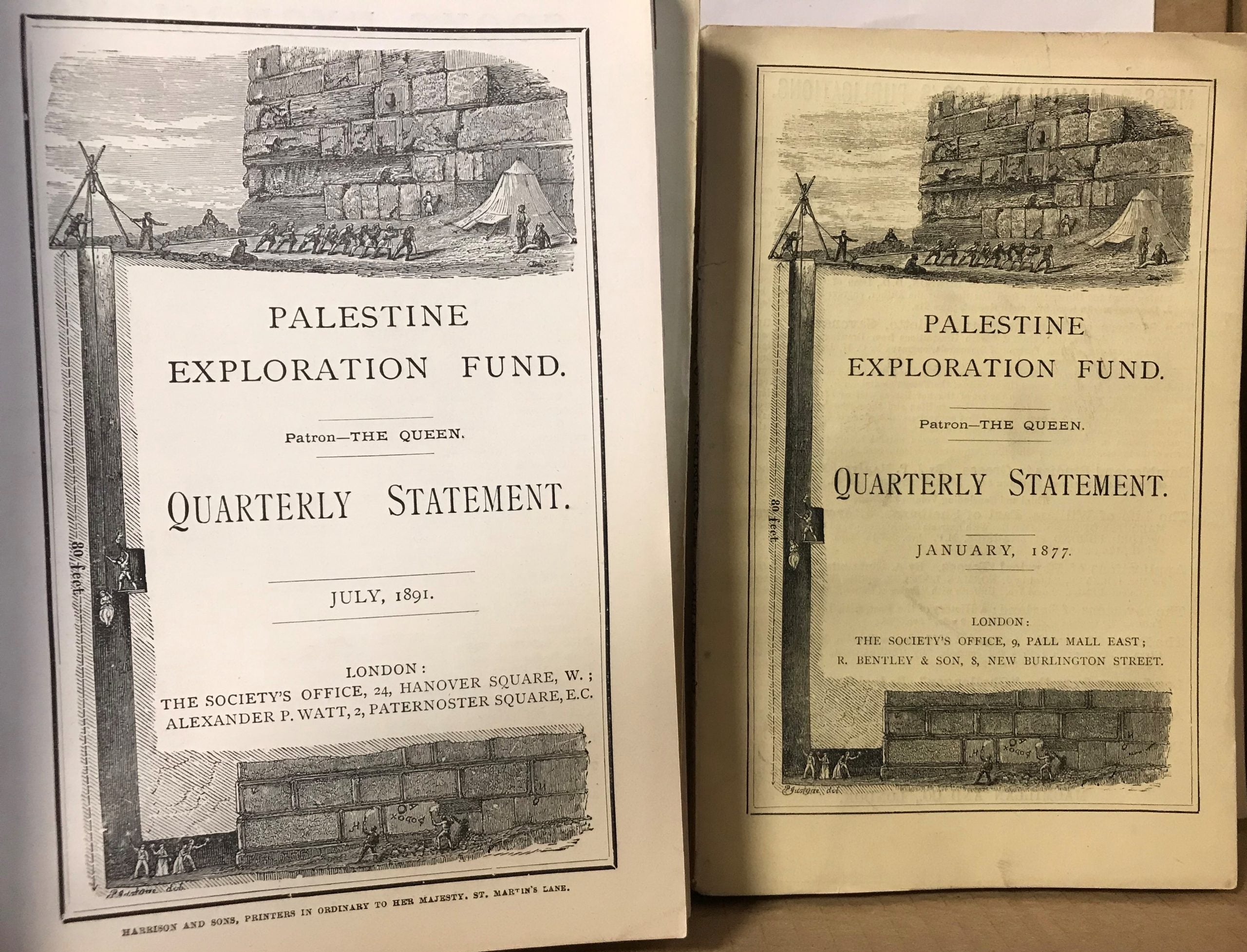 Palestine Exploration Fund Quarterly Statement. TWENTY NINE ISSUES FROM 1872 to 1913. Incomplete Sets.